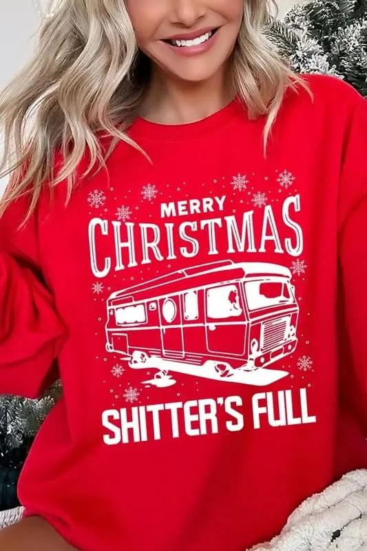Merry Christmas Shitter's Full Graphic Sweatshirts - Love Salve